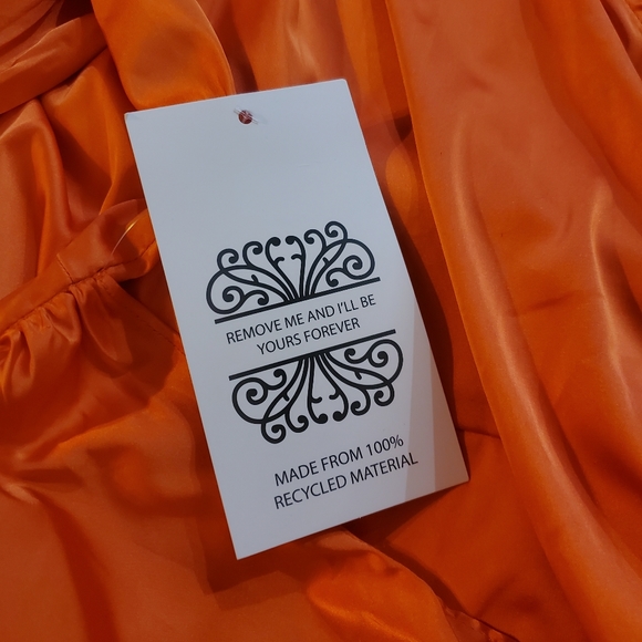 New Never Fully Dressed Orange and Magenta Satin Dress Size US 12 - Picture 13 of 13